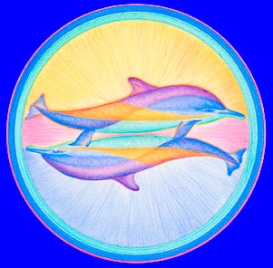 EnergieAufkleber - DelphinpaarMandala